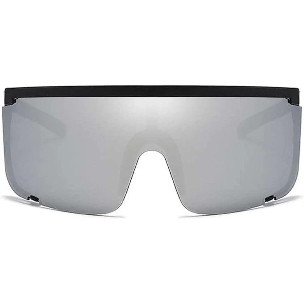 Shield Sunglasses Silver Mirrored‎ Lens Visor Cyclops Sport Sun Glasses Lentes